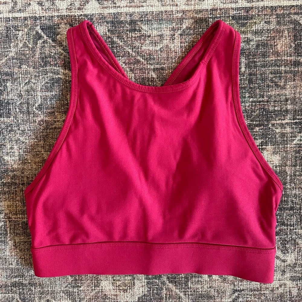 Fabletics Berry Red Criss Cross Sports Spra